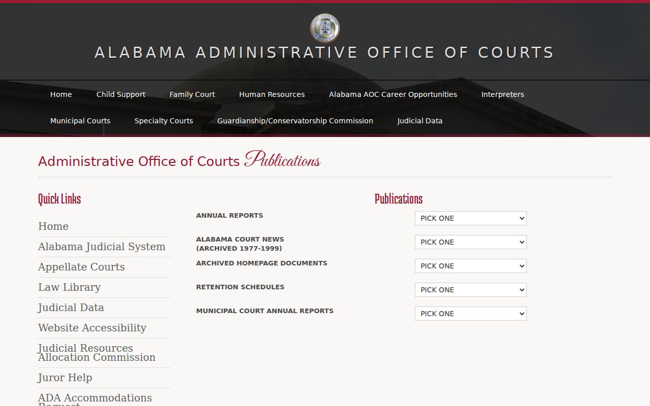 Limestone County civil court dockets Alabama court publications