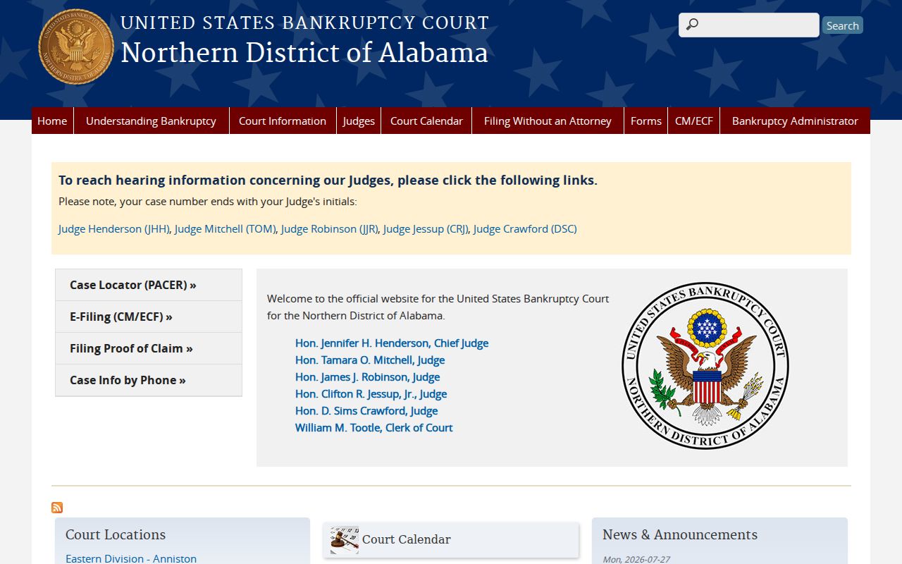 Limestone County civil court dockets federal bankruptcy boundary