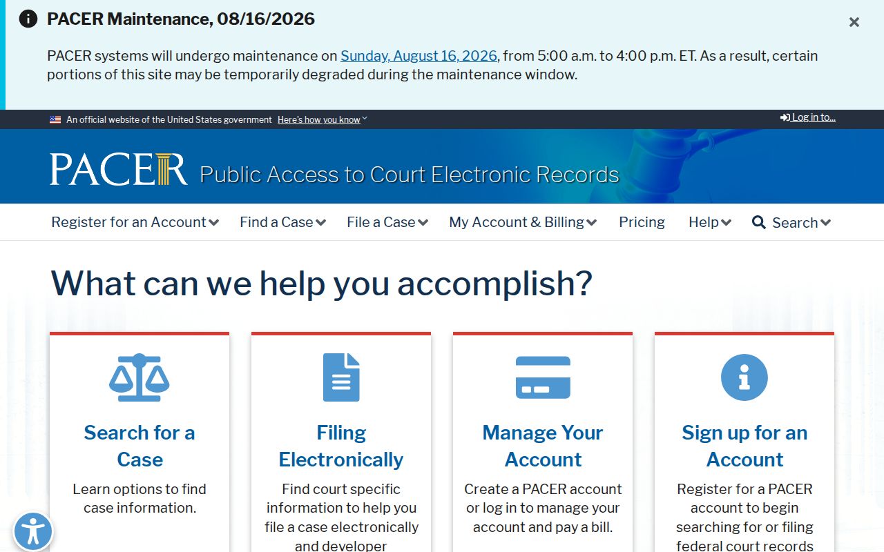Limestone County court records search through federal PACER